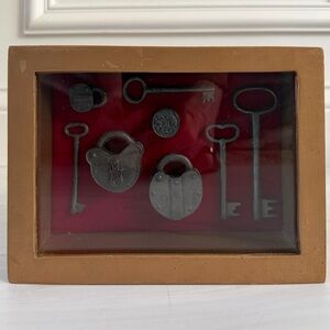 Vintage Love Locks and Skeleton Key Shadow Box Wall Decor